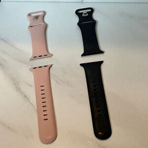 Light Pink and Black Apple Watch Bands